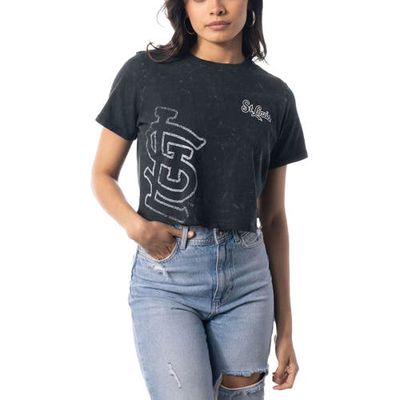 Women's The Wild Collective Black St. Louis Cardinals Cropped T-Shirt