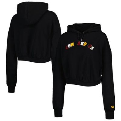 Women's The Wild Collective Black Washington Commanders Cropped Pullover Hoodie