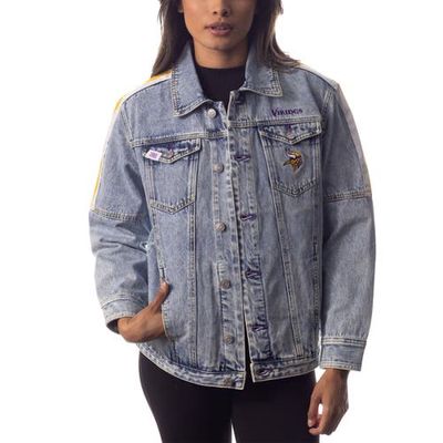 Women's The Wild Collective Minnesota Vikings Denim Button-Up Jacket