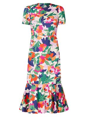 Women's Thompson Floral Midi-Dress - Size 8