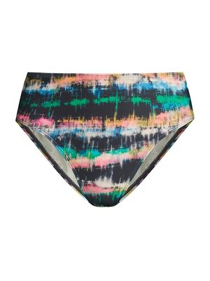 Women's Tie-Dye Mid-Rise Bikini Bottoms - Bimini Sky - Size Small