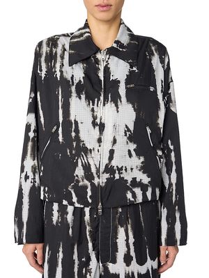 Women's Tie-Dye Nylon Jacket - Black Multi - Size XS