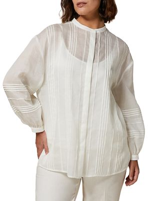 Women's Todi Canvas Button-Front Shirt - White - Size 14