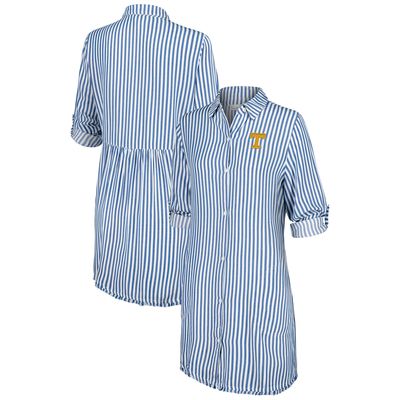 Women's Tommy Bahama Light Blue Tennessee Volunteers Chambray Stripe Cover-Up Shirt Dress