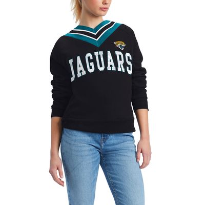 Women's Tommy Hilfiger Black Jacksonville Jaguars Heidi V-Neck Pullover Sweatshirt