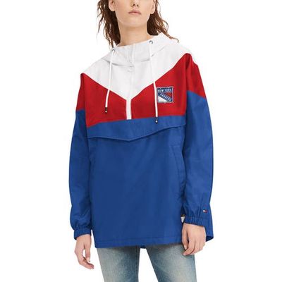 Women's Tommy Hilfiger Blue/Red New York Rangers Staci Half-Zip Windbreaker Jacket