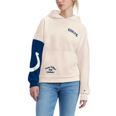 Women's Tommy Hilfiger Cream/Royal Indianapolis Colts Harriet Pullover Hoodie