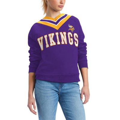 Women's Tommy Hilfiger Purple Minnesota Vikings Heidi Raglan V-Neck Sweater