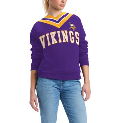 Women's Tommy Hilfiger Purple Minnesota Vikings Heidi V-Neck Pullover Sweatshirt