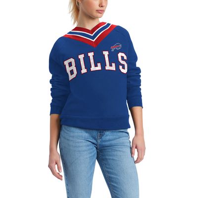 Women's Tommy Hilfiger Royal Buffalo Bills Heidi V-Neck Pullover Sweatshirt