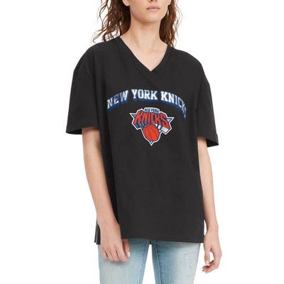 Women's Tommy Jeans Black New York Knicks Ashley V-Neck T-Shirt