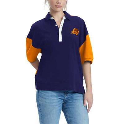 Women's Tommy Jeans Purple Phoenix Suns Taya Puff Sleeve Pique Polo Shirt