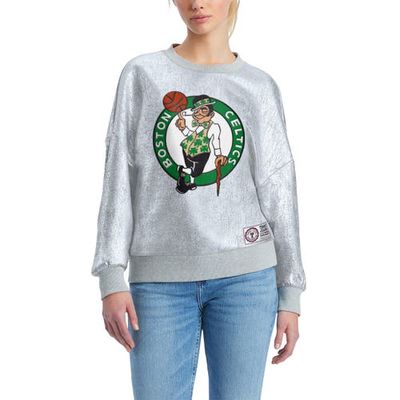 Women's Tommy Jeans Silver Boston Celtics Tracy Pullover Sweatshirt