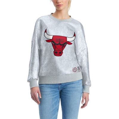 Women's Tommy Jeans Silver Chicago Bulls Tracy Pullover Sweatshirt
