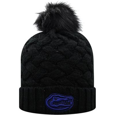 Women's Top of the World Black Florida Gators Frankie Cuffed Knit Hat with Pom