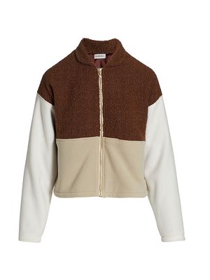 Women's Tri-Tone Fleece Jacket - Chocolate - Size XS - Chocolate - Size XS