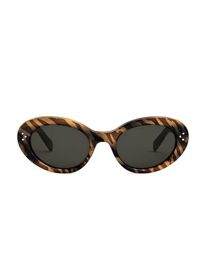 Women's Triomphe 52MM Oval Sunglasses - Animal