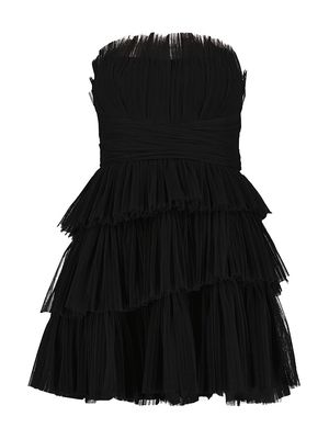 Women's Tulle Corseted Mini Dress - Black - Size 2