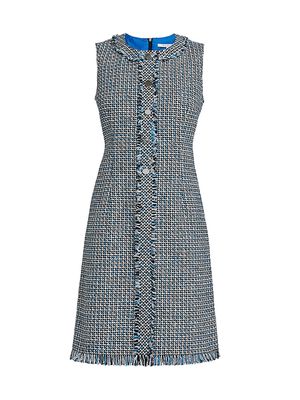 Women's Tweed Sheath Dress - Electric Blue - Size 4