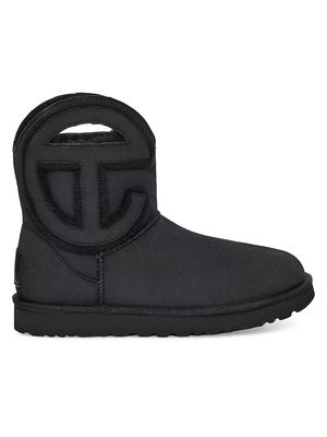 Women's UGG x Telfar Logo Mini Lamb Shearling Boots - Black - Size 13 - Black - Size 13