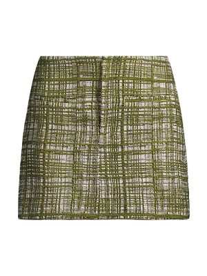 Women's Ultra Tweed A-Line Miniskirt - Moss Multi - Size 0