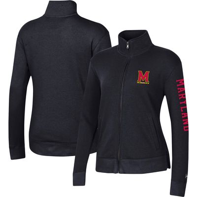 Women's Under Armour Black Maryland Terrapins All Day Fleece Full-Zip Jacket