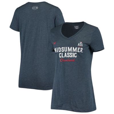 Women's Under Armour Heathered Navy 2019 MLB All-Star Game Midsummer Classic Tri-Blend Performance V-Neck T-Shirt in Heather Navy