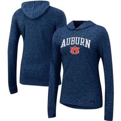 Women's Under Armour Heathered Navy Auburn Tigers Breezy Pullover Hoodie