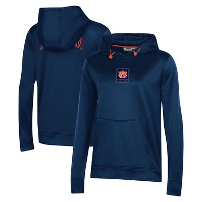 Women's Under Armour Navy Auburn Tigers 2023 Sideline Performance Pullover Hoodie