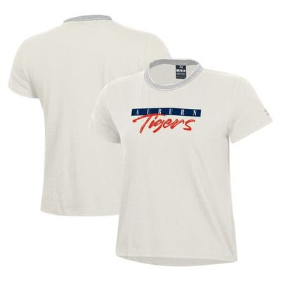 Women's Under Armour White Auburn Tigers Iconic T-Shirt in Cream