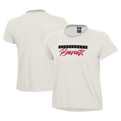 Women's Under Armour White Cincinnati Bearcats Iconic T-Shirt in Cream