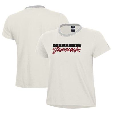 Women's Under Armour White South Carolina Gamecocks Iconic T-Shirt in Cream