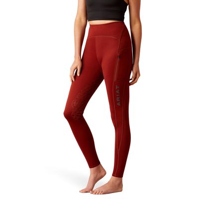 Women's Venture Thermal Half Grip Tight Pants in Fired Brick, Size: XS Regular by Ariat