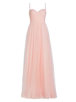 Women's Vernen Sleeveless Pleated Gown - Pale Pink - Size 4 - Fall Sale