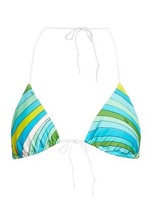 Women's Very Vivara Striped Triangle Bikini Top - Turchese Lime - Size XS