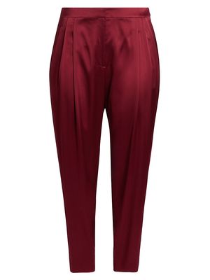 Women's Vestry Satin Pants - Hibiscus - Size 14 - Hibiscus - Size 14