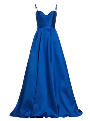 Women's Vihaan Sleeveless Mikado Gown - Royal Blue - Size 14