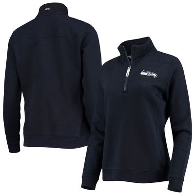 Women's Vineyard Vines College Navy Seattle Seahawks Logo Shep Shirt Quarter-Zip Jacket