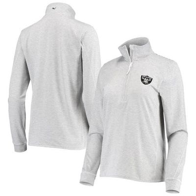 Women's Vineyard Vines Heather Gray Las Vegas Raiders Sankaty Shep Half-Zip Pullover Top