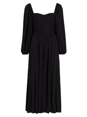 Women's Vivian Ruched Maxi Dress - Black - Size XS - Black - Size XS
