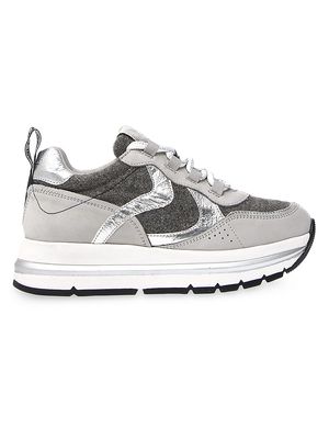 Women's Voile Blanche Marple Metallic Sneakers - Grey Silver - Size 7 - Grey Silver - Size 7