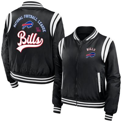 Women's WEAR by Erin Andrews Black Buffalo Bills Full-Zip Bomber Jacket