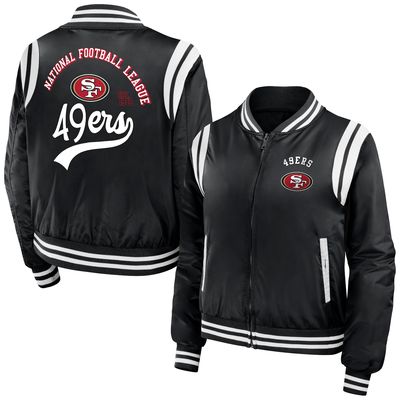 Women's WEAR by Erin Andrews Black San Francisco 49ers Full-Zip Bomber Jacket