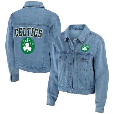 Women's WEAR by Erin Andrews Boston Celtics Full-Snap Denim Jacket