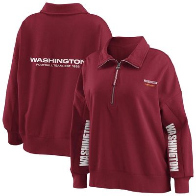 Women's WEAR by Erin Andrews Burgundy Washington Football Team Half-Zip Sweatshirt