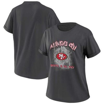 Women's WEAR by Erin Andrews Charcoal San Francisco 49ers Boyfriend T-Shirt