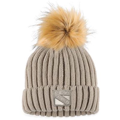 Women's WEAR by Erin Andrews Cream New York Rangers Neutral Cuffed Knit Hat with Pom