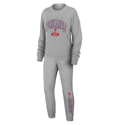 Women's WEAR by Erin Andrews Gray Philadelphia Phillies Knitted Lounge Set