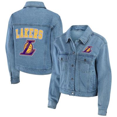 Women's WEAR by Erin Andrews Los Angeles Lakers Full-Snap Denim Jacket