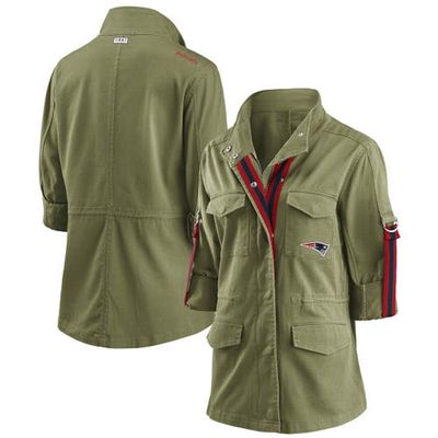 Women's WEAR By Erin Andrews Olive New England Patriots Full-Zip Utility Jacket